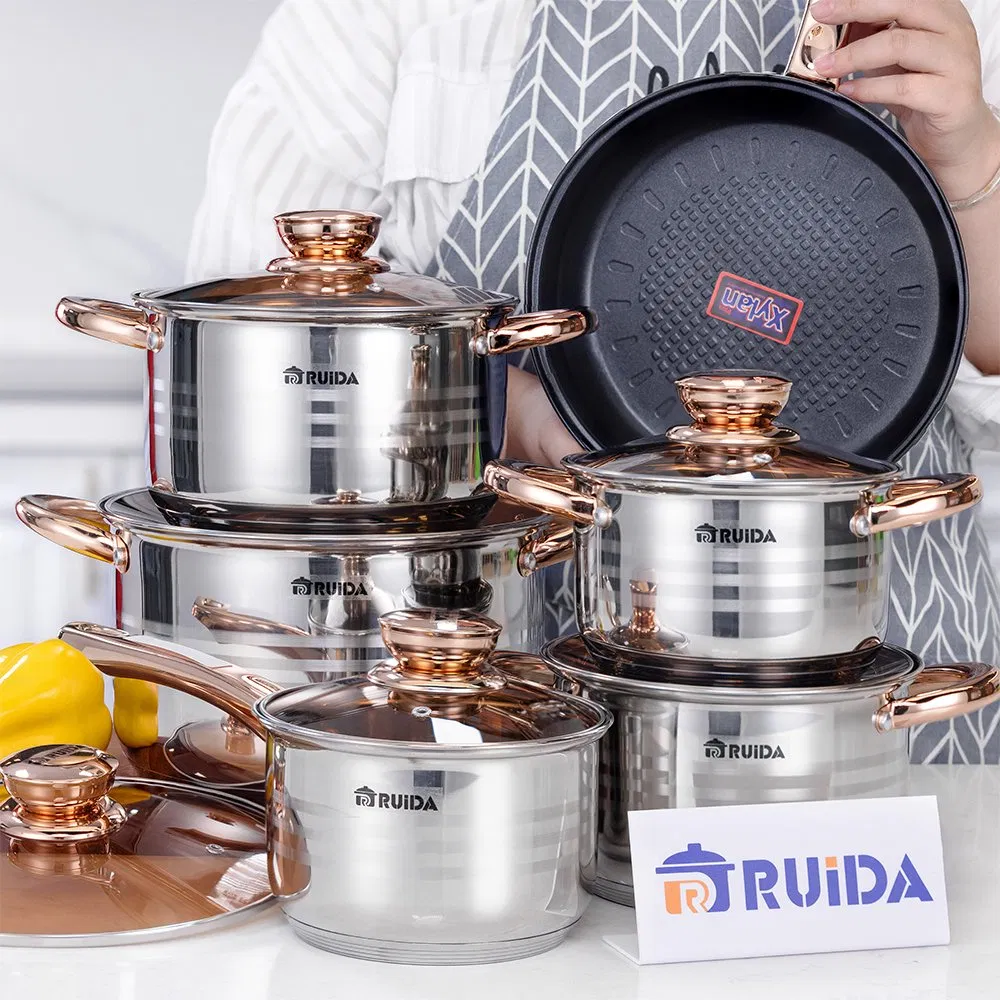 High Quality Wholesale Kitchenware Non Stick Cooking Pot Set Stainless Steel Cookware