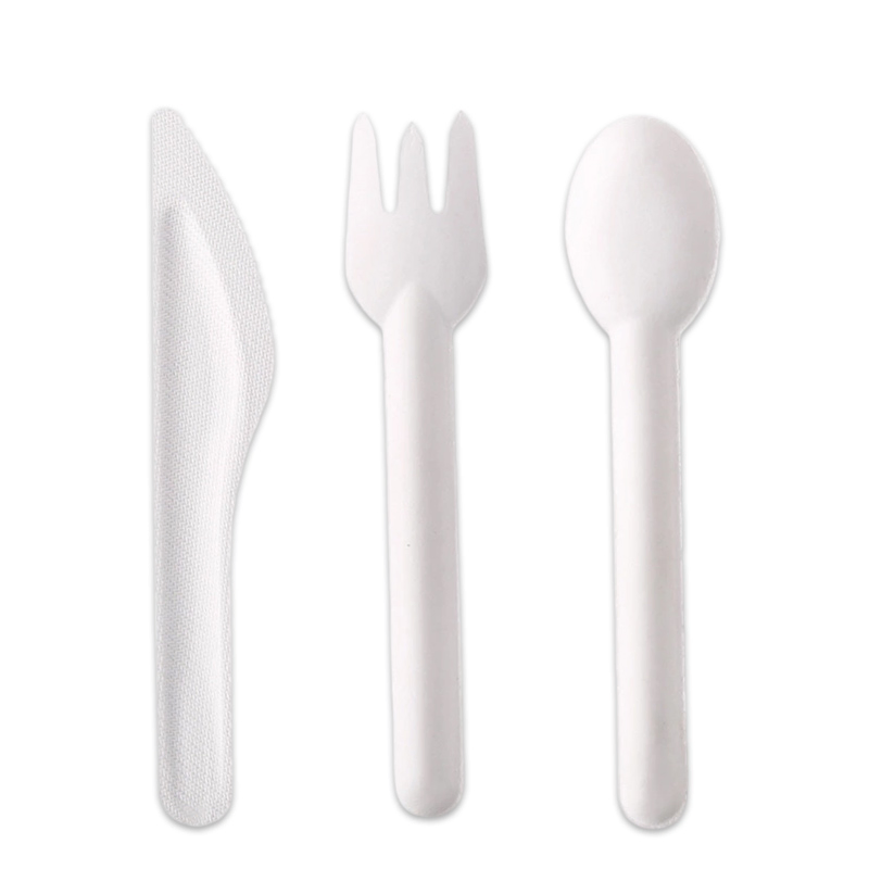Compost Disposable Sugarcane Knife Fork Spoon Bagasse Cutlery