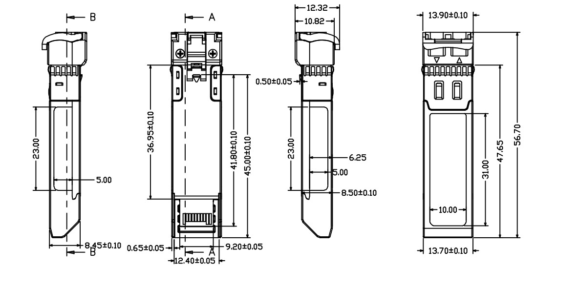 SFP+ Product Outline Diagram
