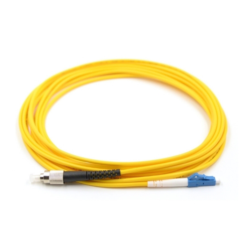 Cheap LC/UPC-FC/UPC Single mode G652D Simplex 3.0mm Fiber Optic Patch Cord LSZH Yellow Supplier, Product