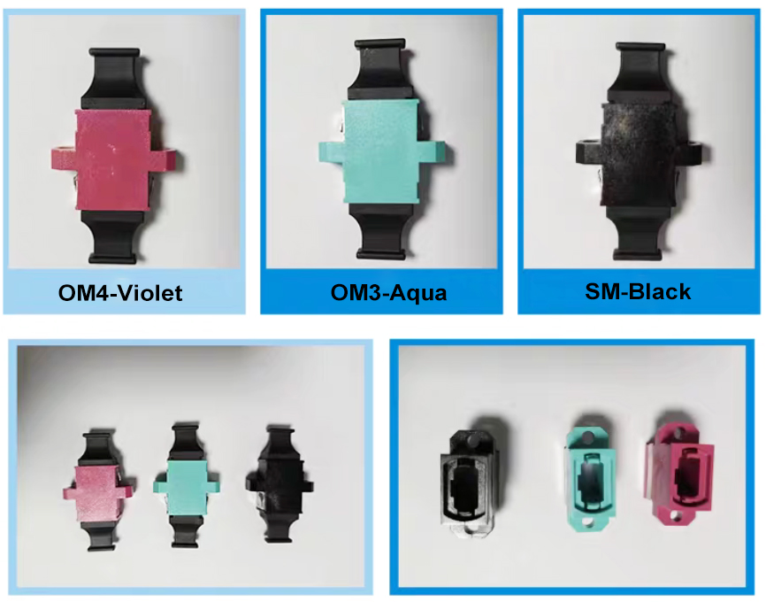 China OM3 Aqua MPO Adapter MTP Optical Fiber Coupler With Flange IL 0.2dB  Suppliers, Pricelist