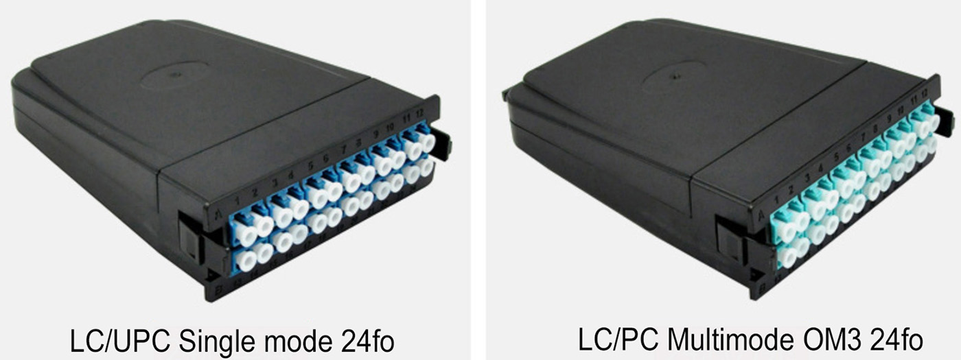 Rack mounted fiber optic patch panel layout