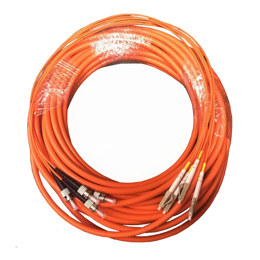 Cheap 8 cores Multimode OM3 Aqua LC Branch Out Optical Fiber Pigtail Factory, Factories