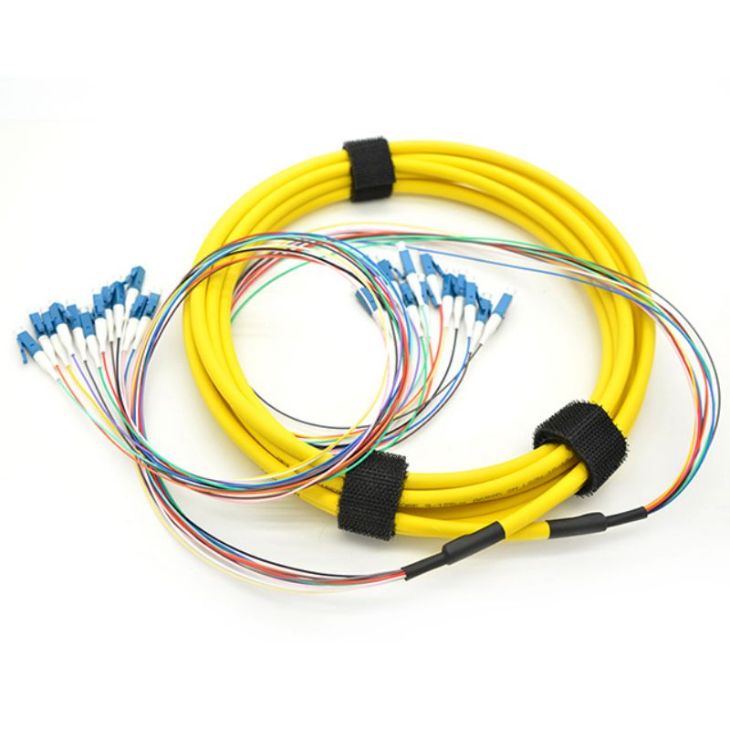 China 144 cores Single Mode G657A2 LC/UPC Fanout Optic Fiber Patch Cable Manufacturers, Products