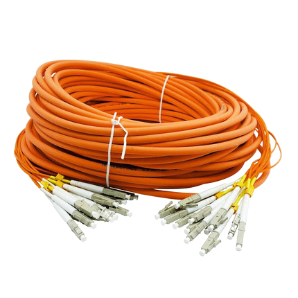 Cheap 8 cores Multimode OM3 Aqua LC Branch Out Optical Fiber Pigtail Factory, Factories