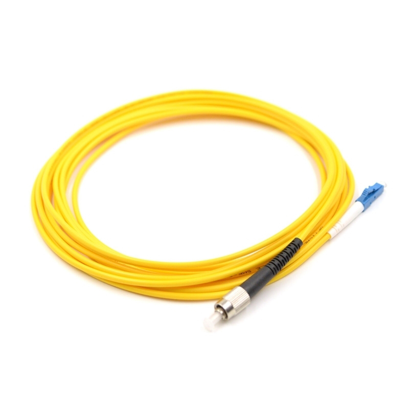 Cheap LC/UPC-FC/UPC Single mode G652D Simplex 3.0mm Fiber Optic Patch Cord LSZH Yellow Supplier, Product