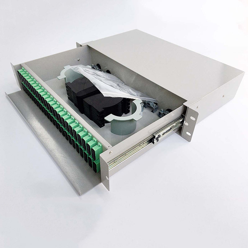 High-Quality 19'' drawer type 96 cores fiber optic rack mountable patch panel Manufacturer, Factory