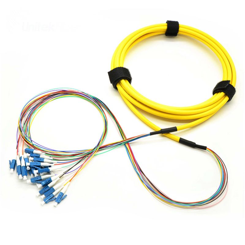 China 144 cores Single Mode G657A2 LC/UPC Fanout Optic Fiber Patch Cable Manufacturers, Products
