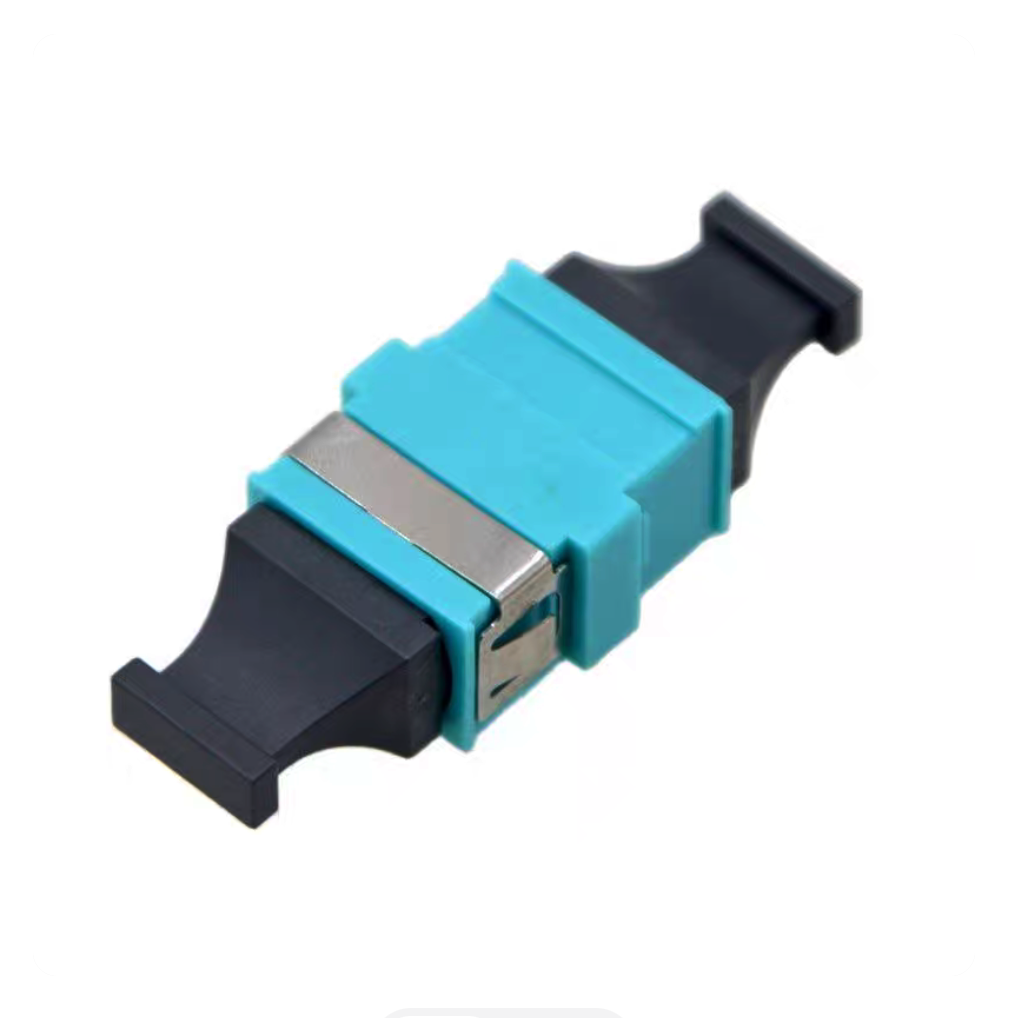 China OM4 Aqua 0.15dB non-flange MPO fiber optic coupler / MTP adapter Key up to Key up  Suppliers, Products