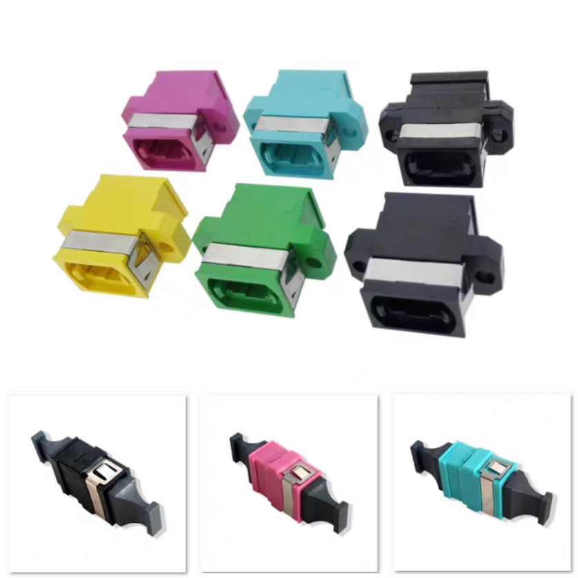 China OM4 Aqua 0.15dB non-flange MPO fiber optic coupler / MTP adapter Key up to Key up  Suppliers, Products