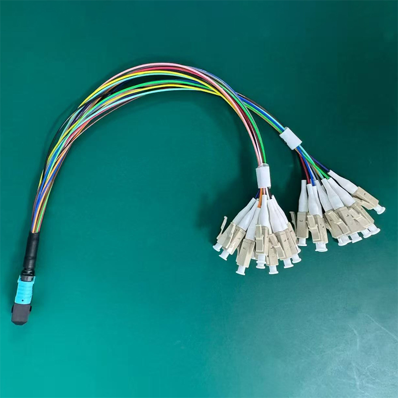 Wholesale OM3 12fibers MTP MPO to LC fanout fiber optic patch cable Factories, Pricelist