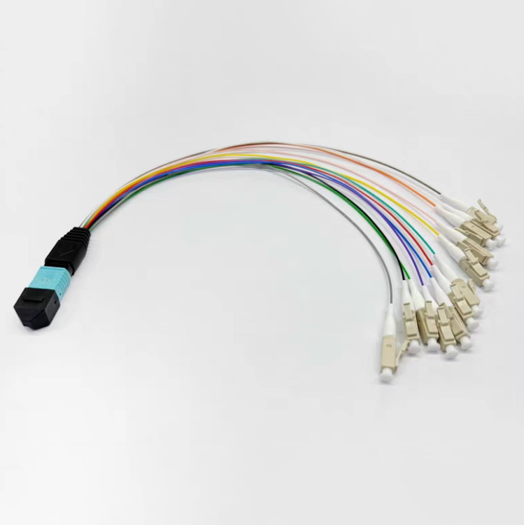 Wholesale OM4 MPO-LC MTP-LC 12fo 12fibers 12cores 0.9mm Fan-out Patch Cord Factory, Quotes
