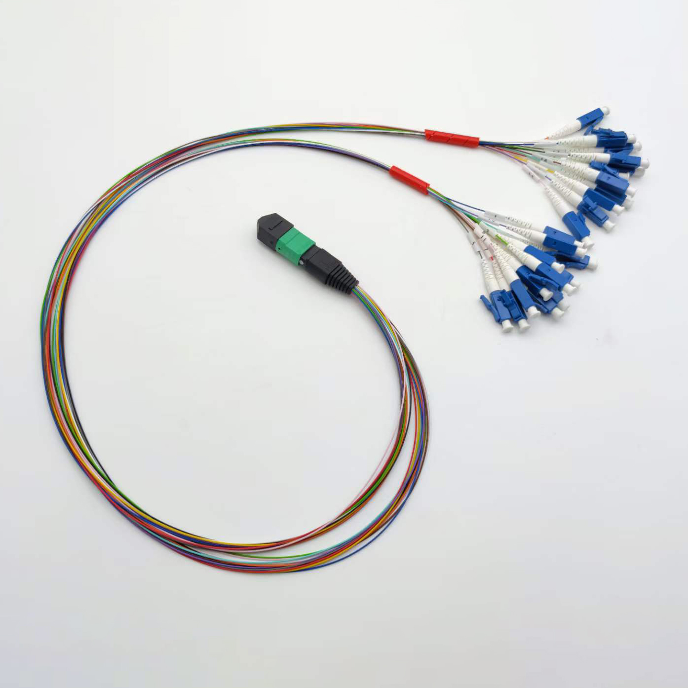 OEM Single Mode 24fibers MPO/APC Male to LC Fan-out Patch Cord / MTP/APC Male to LC Harness Patch Cord Supplier, Suppliers