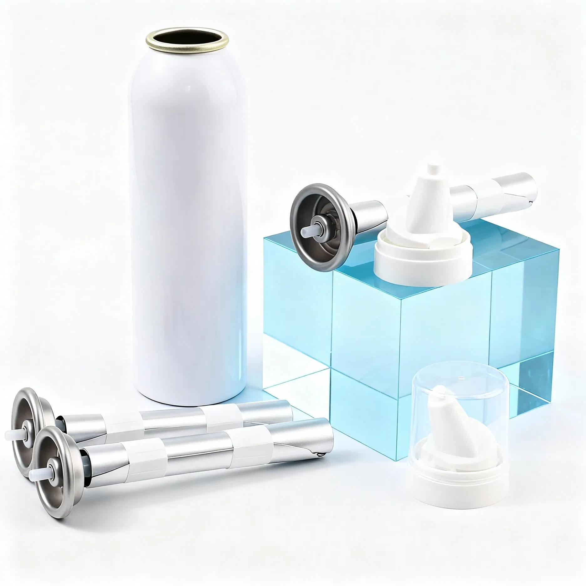 بخاخ أنف معدني صغير باللون الأسود والأبيض 20ml 30ml 50ml علب بخاخات طبية معدنية للأدوية المحمولة في الهواء