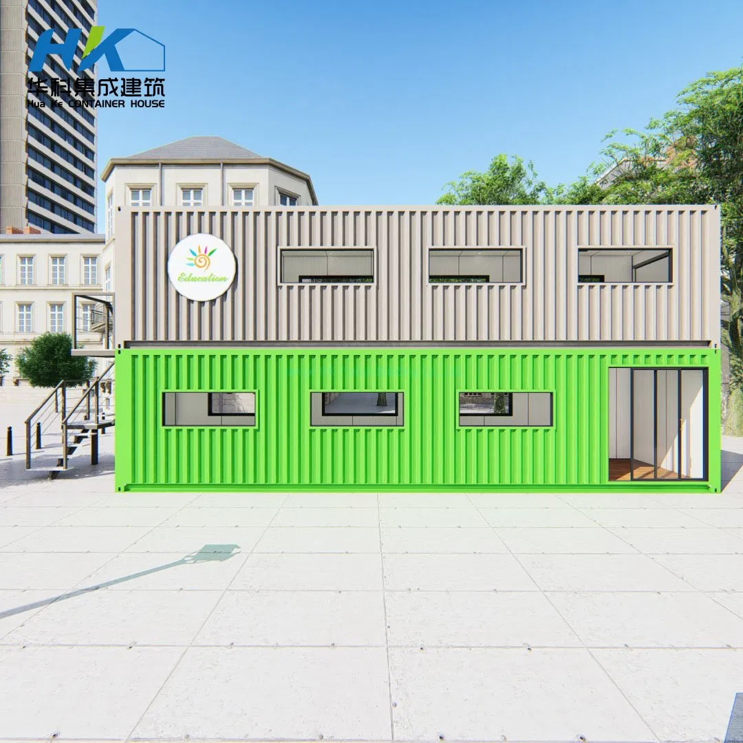 مقهى حاويات حديث مرن مسبق الصنع بطابقين 40FT