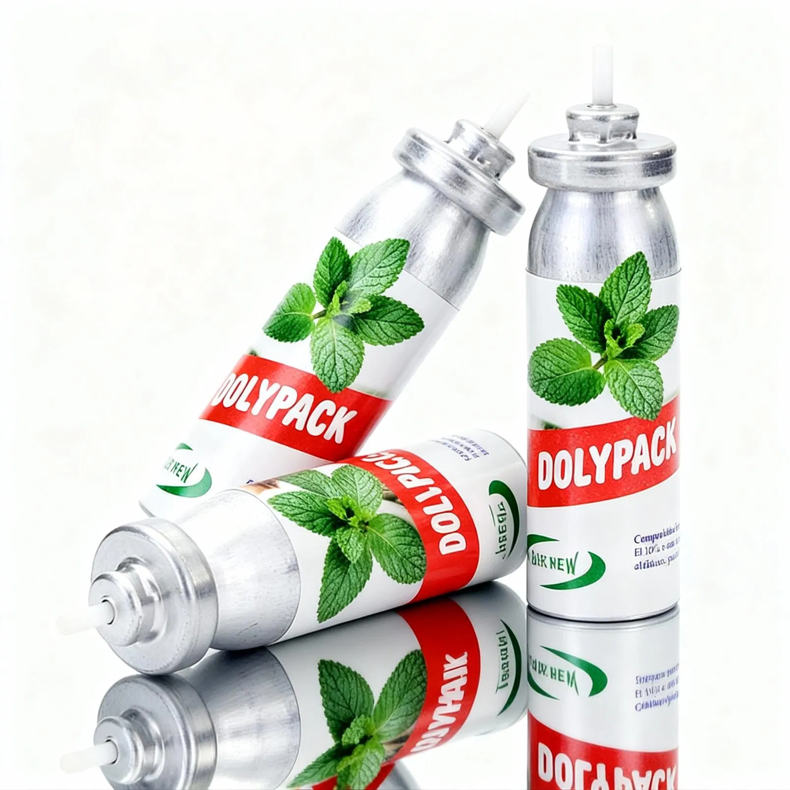عبوة ألومنيوم فارغة للطباعة المخصصة من دوليباك 50ml 75ml 100ml 35*125mm عبوة رذاذ معدني ألومنيوم للأنف للأدوية مع بخاخ