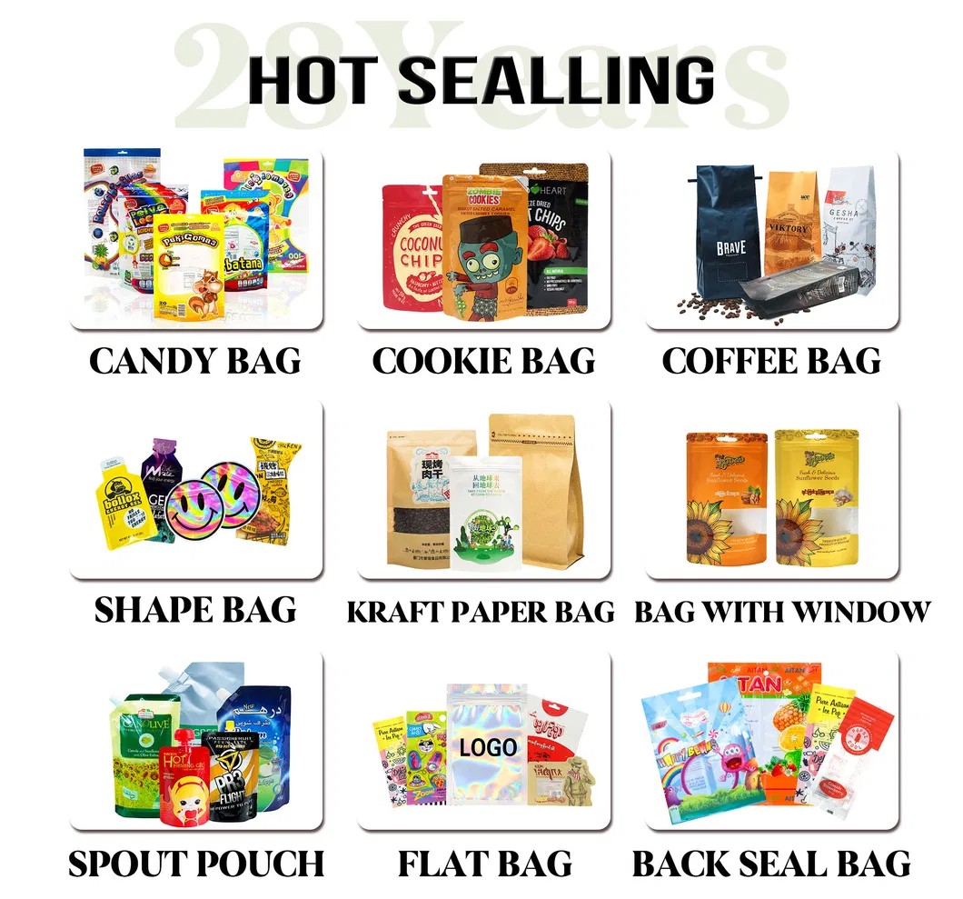 تخصيص تعبئة غذائية من النايلون كيس دقيق قاع مسطح بلاستيكي 1kg 2kg 3kg 5kg كيس تعبئة مقبض فراغ كيس أرز