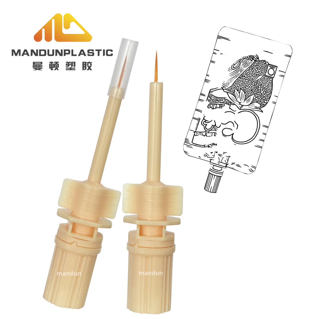 7mm فرشاة كحل بغطاء بلاستيكي مرن لتغليف عينات مستحضرات التجميل
