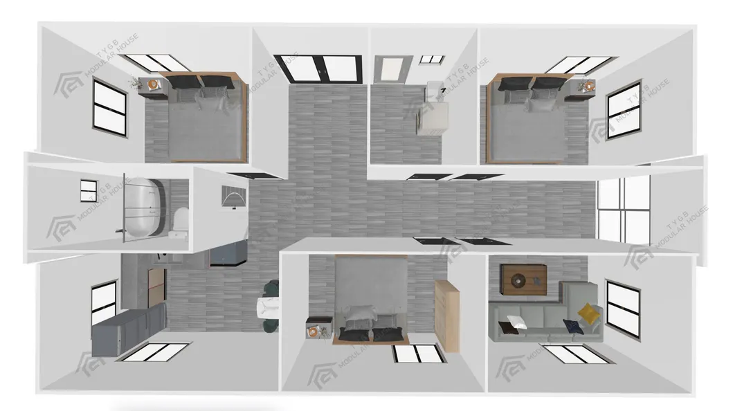 Layout 40ft 4rooms
