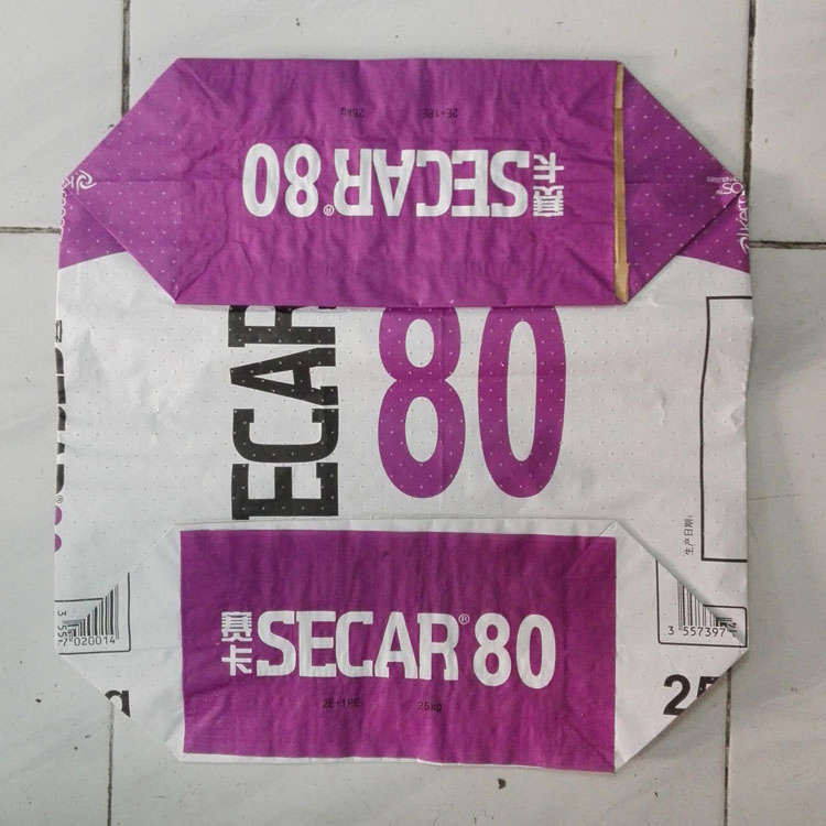 كيس أسمنت من ورق كرافت فارغ 50kg 3 مع صمام فوهة