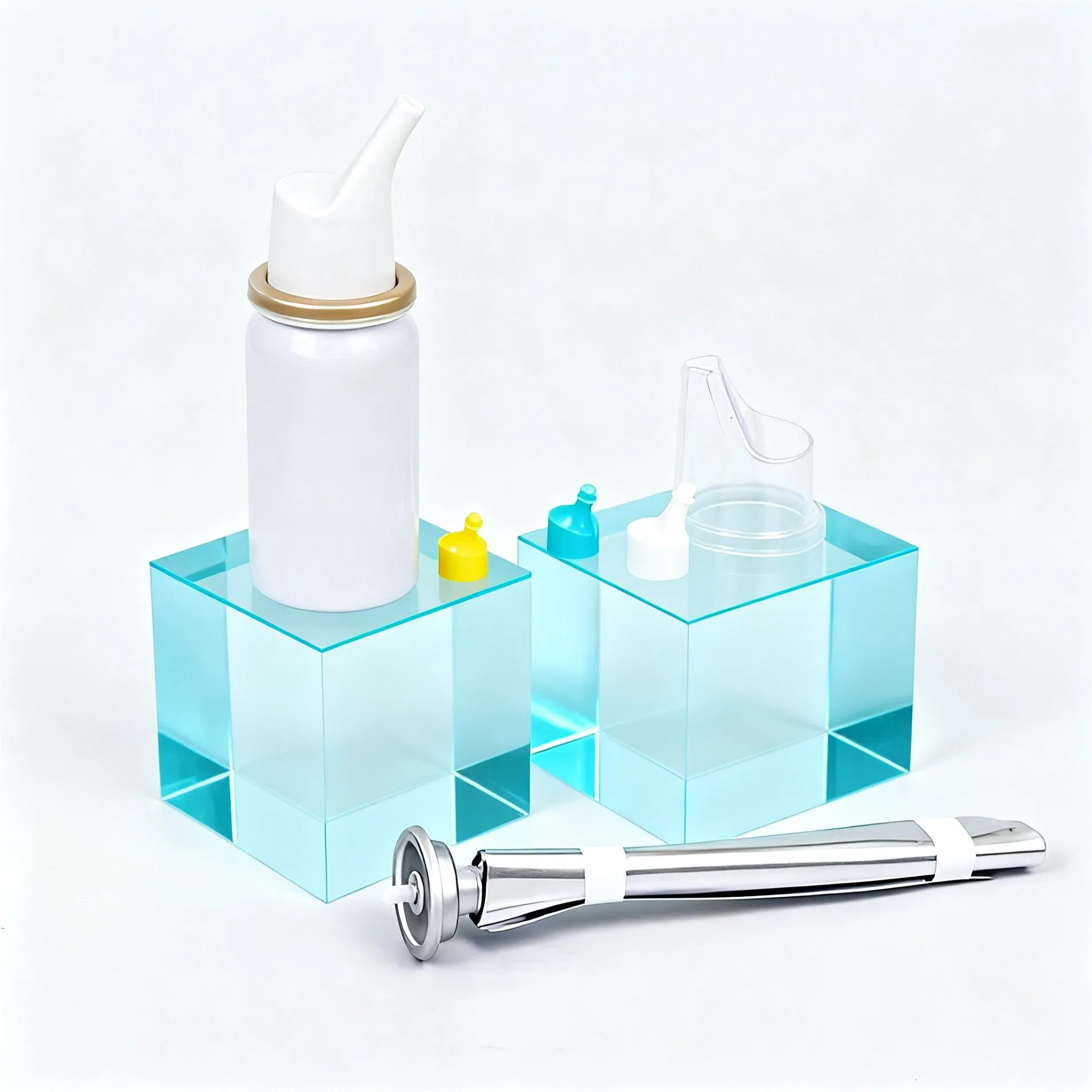 فارغ 15ml 20ml 30ml 40ml 50ml 60ml 75ml 80ml 90ml 100ml 150ml 200ml صمام بخاخ معدني ألومنيوم للأنف حاويات طبية للاستنشاق مع بخاخ