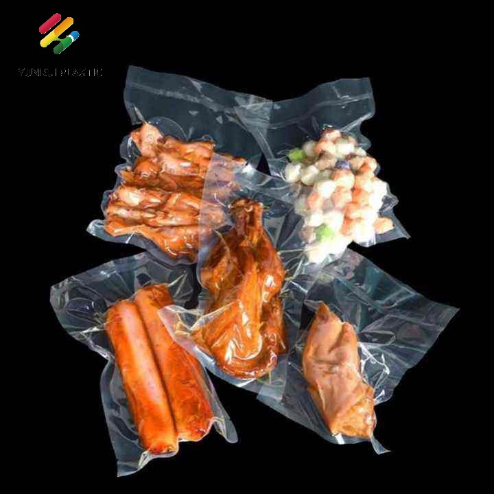 استخدام غرفة الطهي بالسويد، أكياس تعبئة بلاستيكية خالية من BPA، نايلون، بولي إيثيلين منخفض الكثافة، تعبئة شفافة، طعام مجمد، درجة تخزين فراغ، أكياس مختومة ومزخرفة