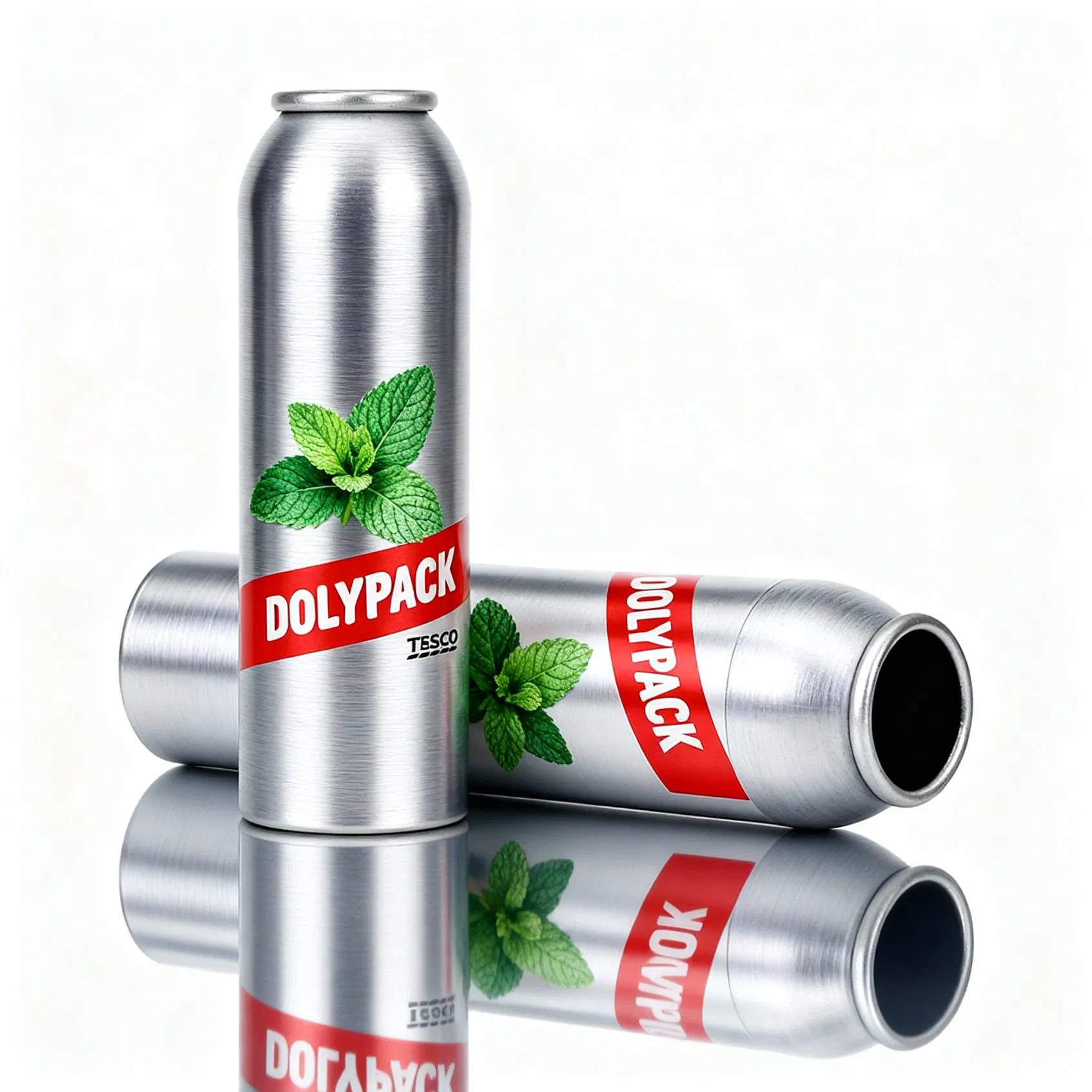 دوليباك D20 D25 D35 D45 35*125mm 35*135mm 45*145mm عبوة علب أيروسول ألمنيوم فارغة موثوقة وصديقة للبيئة مع صمام بخاخ أنفي أبيض لمياه البحر