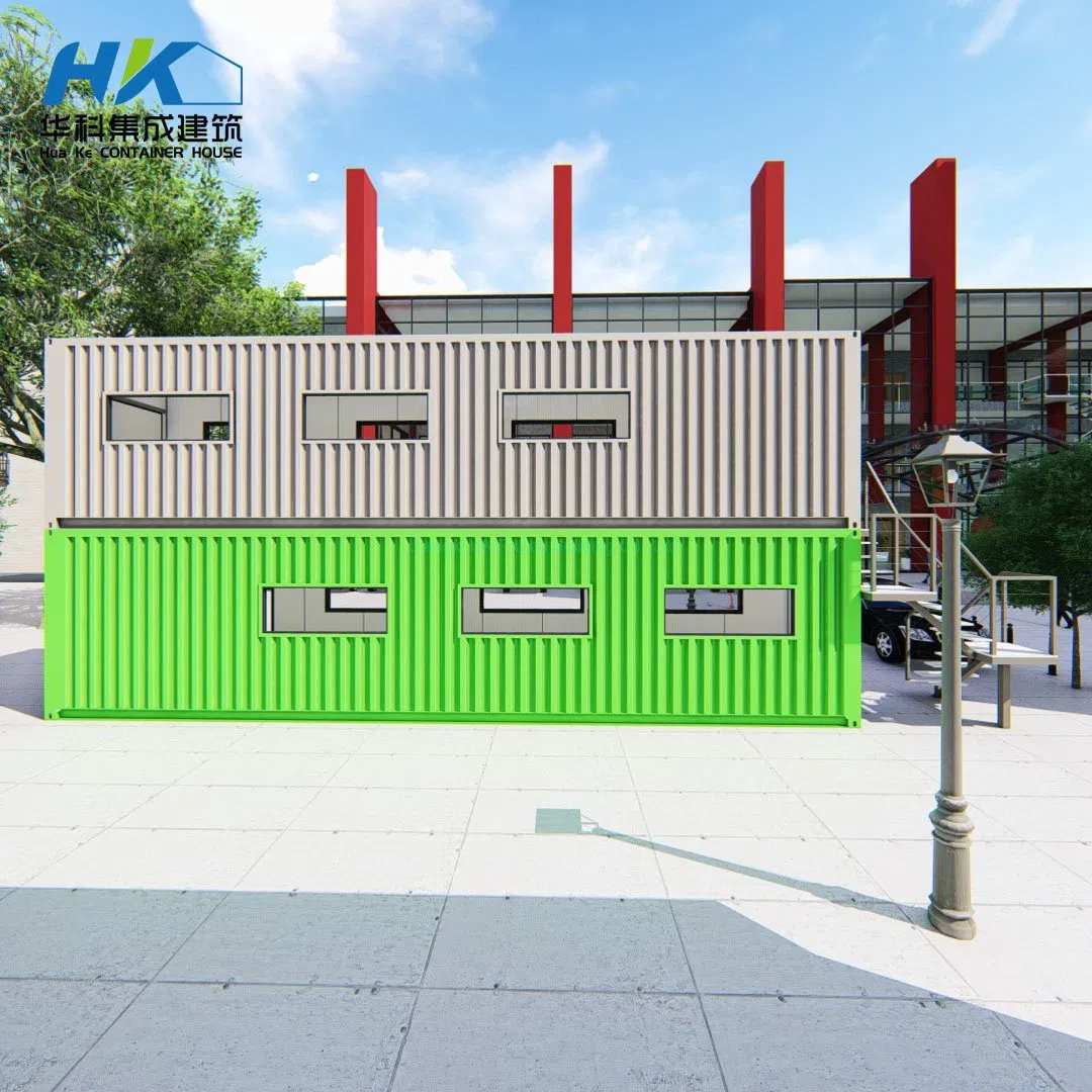 مقهى حاويات حديث مرن مسبق الصنع بطابقين 40FT