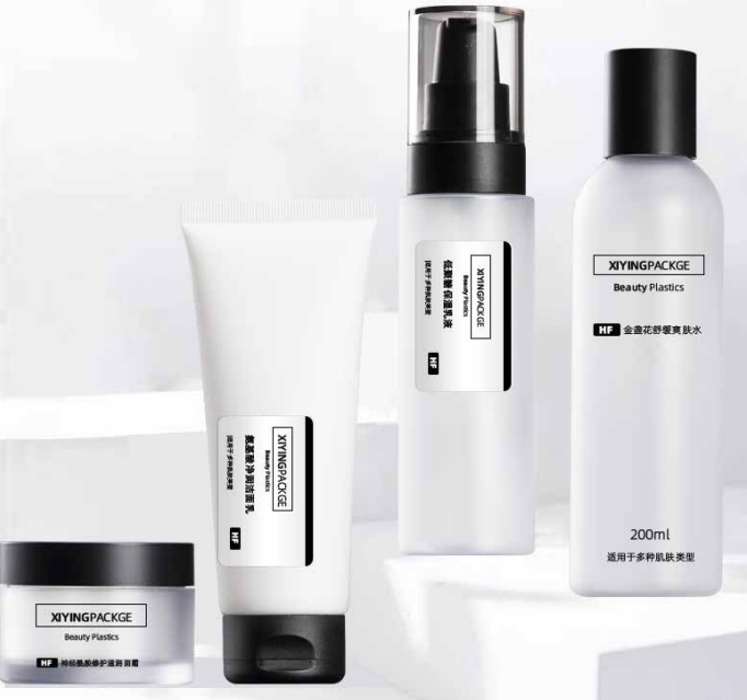 100ml/450ml/500ml زجاجة بلاستيكية ذات قوام مزخرف مرنة لمستحضرات التجميل، زيت إزالة المكياج، لوشن الجسم وغيرها من مستحضرات التجميل