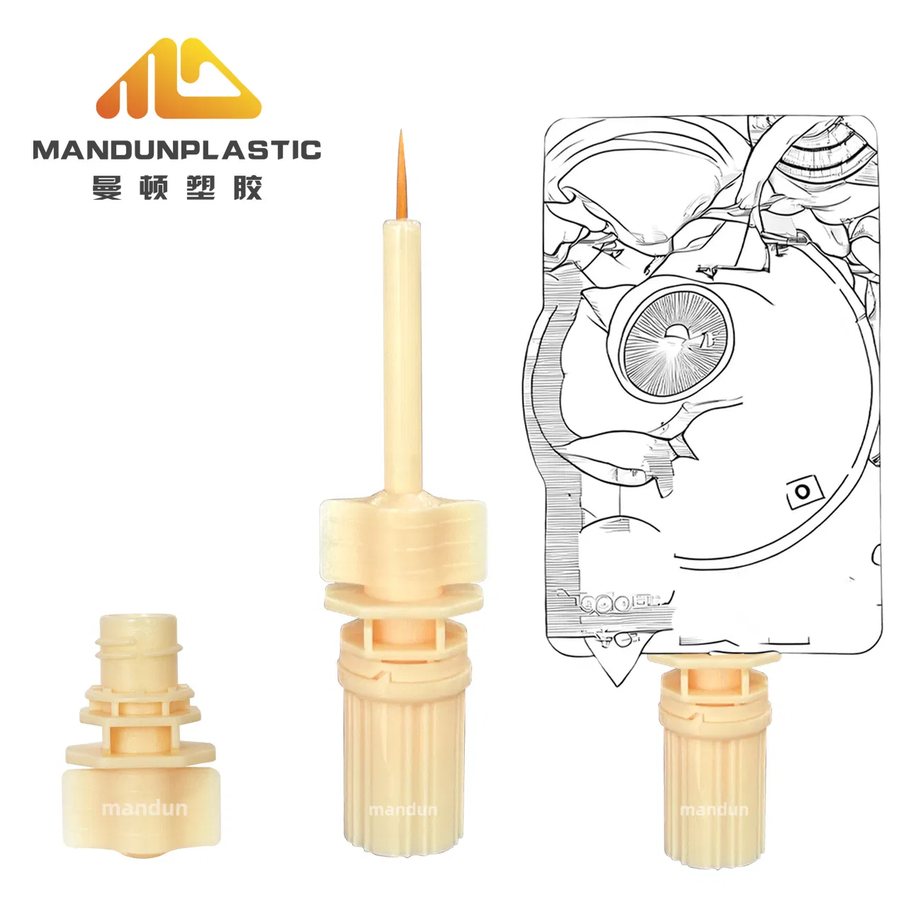 7mm فرشاة كحل بغطاء بلاستيكي مرن لتغليف عينات مستحضرات التجميل