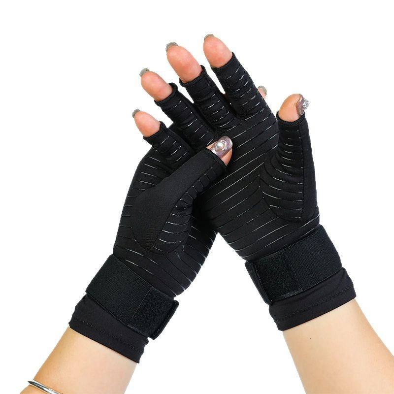 Guantes de compresión infusionados con cobre transpirables, soporte para las articulaciones de las manos en deportes, guantes lavables y reutilizables, ajuste cómodo para uso durante todo el día y alivio de la artritis