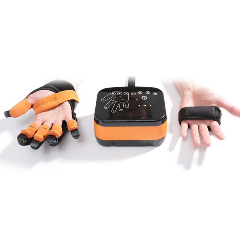 Guantes robóticos de mano para rehabilitación de accidentes cerebrovasculares a precio de fábrica, guantes de mano con ejercicio para dedos, guantes de rehabilitación de mano naranja