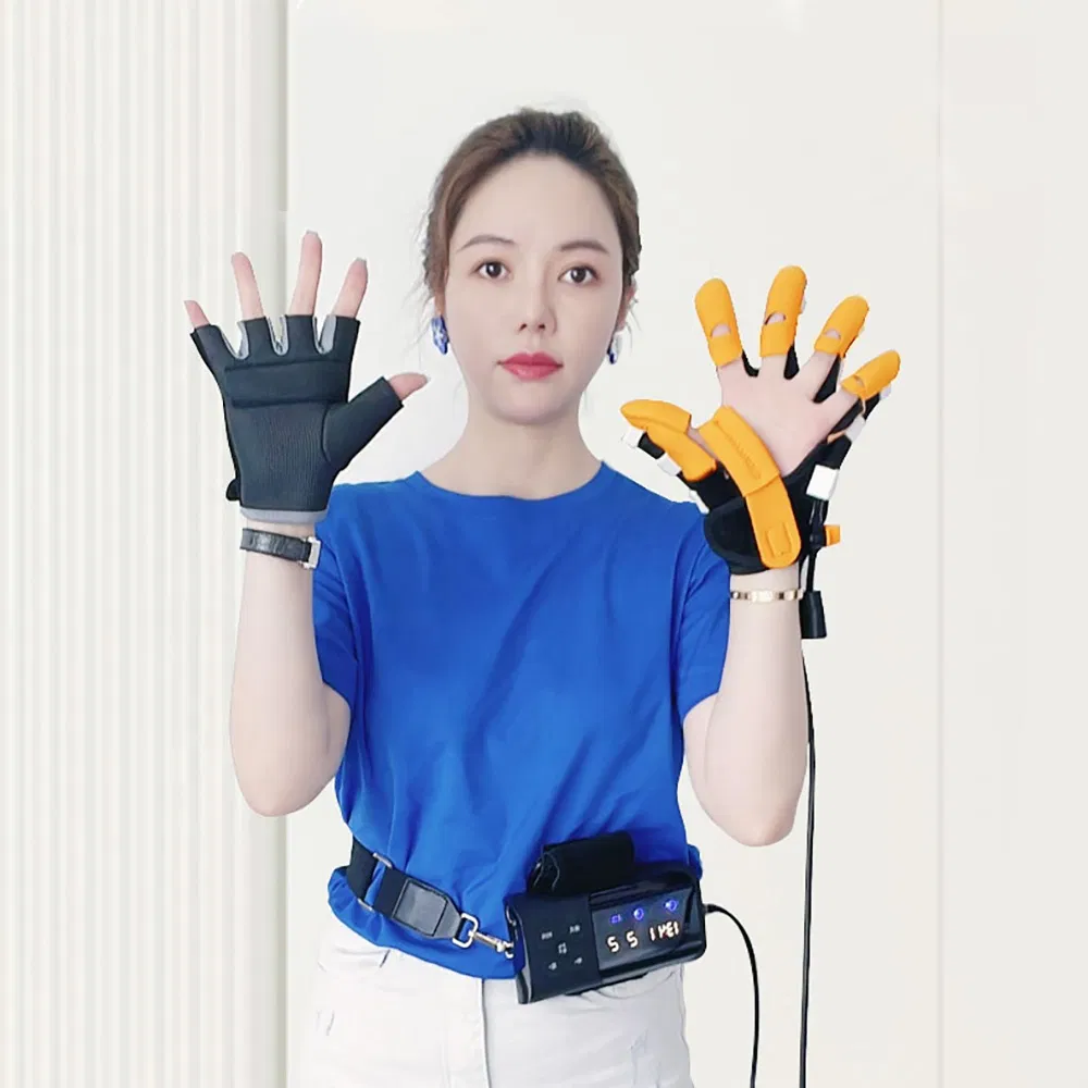 Nuevo dispositivo inteligente restaurador de salud guante después de un accidente cerebrovascular máquina de ejercicio para brazo mano robot dedos