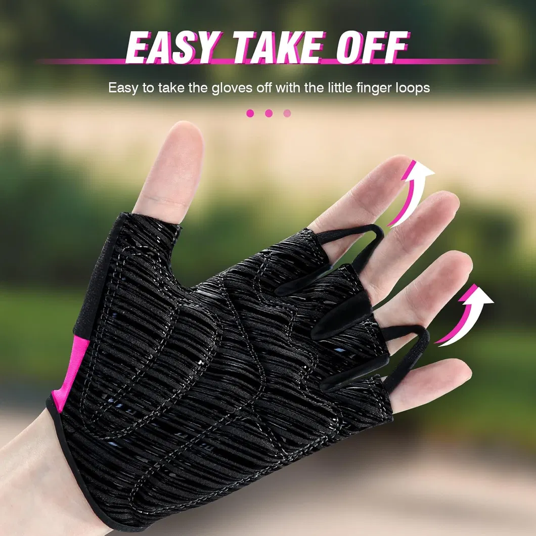 Guantes de ejercicio y entrenamiento de medio dedo para hombres y mujeres de malla de alta elasticidad con acolchado de gel personalizados 5mm para montar en bicicleta