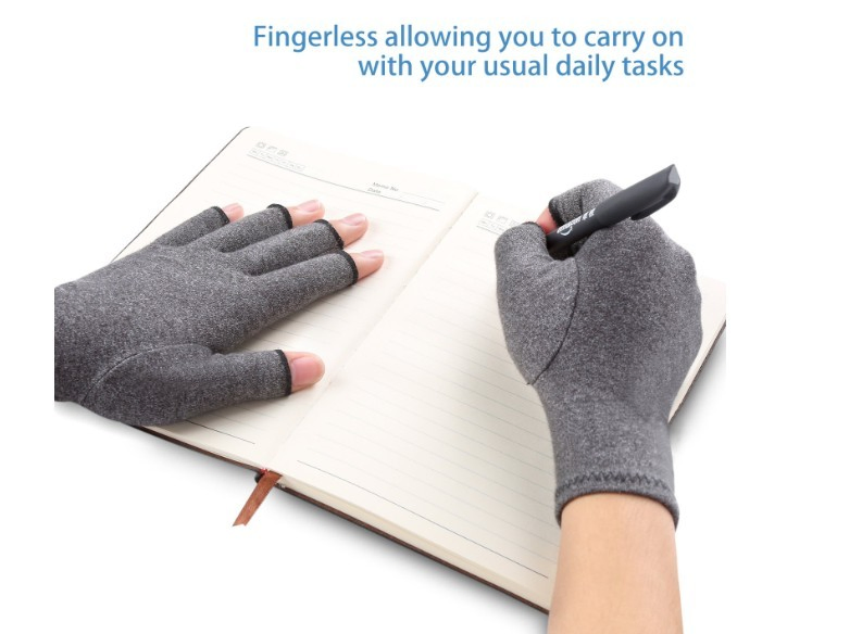 Men Women Compression Arthritis Gloves Half Finger Wrist Support Cotton Joint Pain Relief Hand Brace Therapy Wristband Gloves