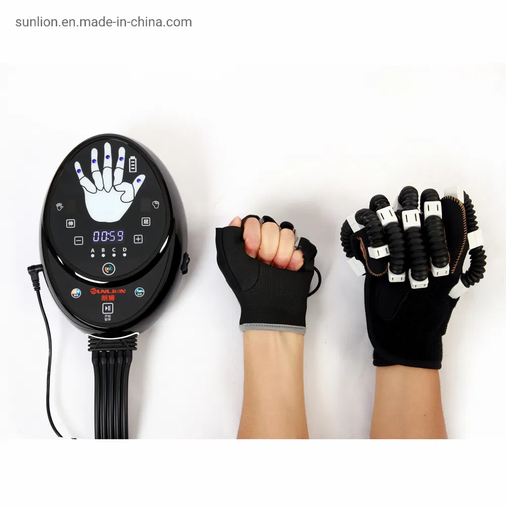 Guantes robóticos equipo de rehabilitación fisioterapéutica para la mano tras un accidente cerebrovascular