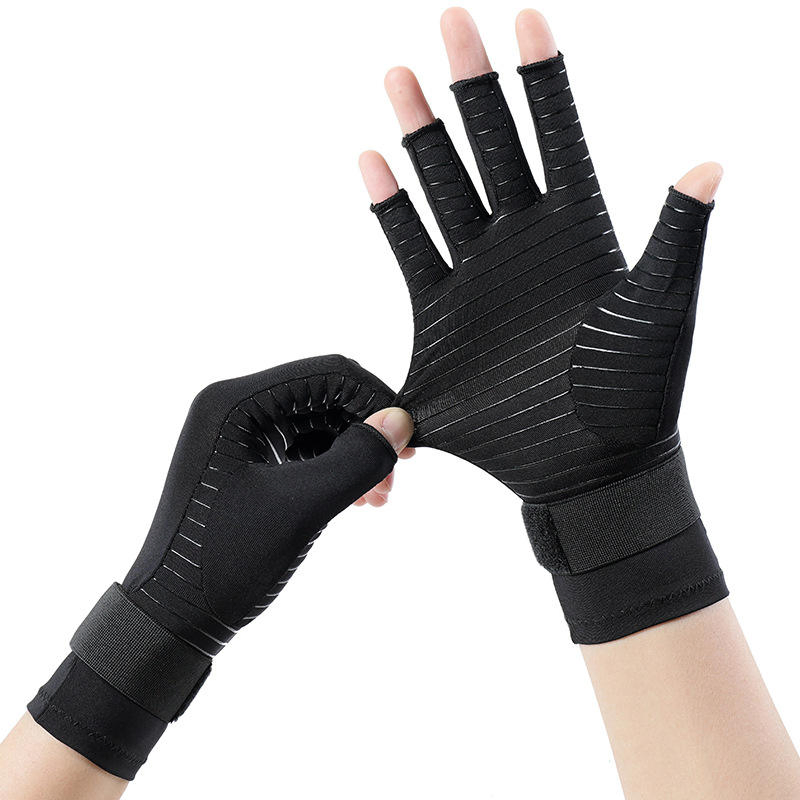 Guantes de compresión infusionados con cobre transpirables, soporte para las articulaciones de las manos en deportes, guantes lavables y reutilizables, ajuste cómodo para uso durante todo el día y alivio de la artritis