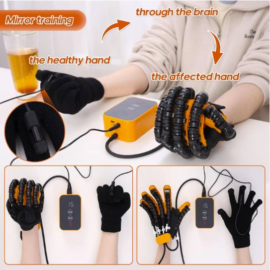 Rehabilitación profunda de manos de los guantes de robot guantes de masaje eléctrico dedos Guantes de robot de entrenamiento de recuperación