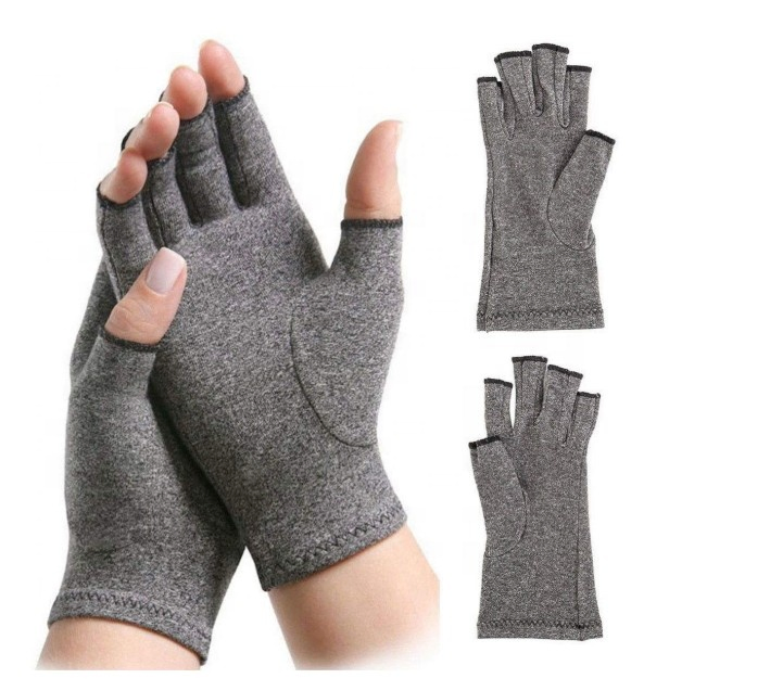 Guantes de dedo abierto de algodón y spandex transpirables, guantes de compresión para soporte de manos, guantes cómodos para la artritis para el cuidado diario de las manos