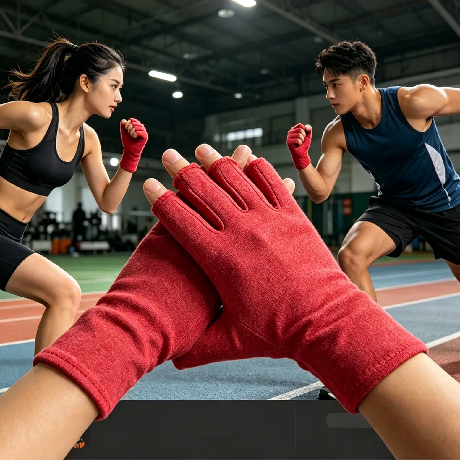 Guantes deportivos antideslizantes, guantes de soporte para manos con alivio de presión para ejercicio