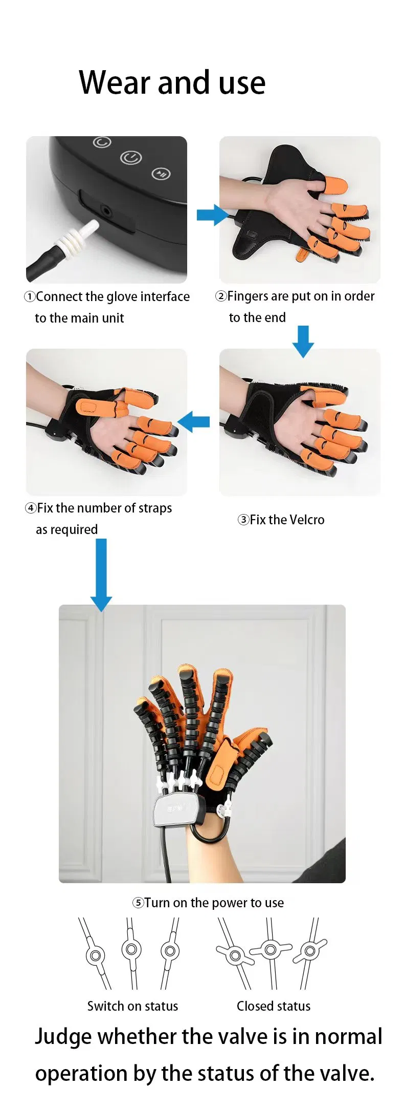 Guantes de rehabilitación para entrenamiento de dedos