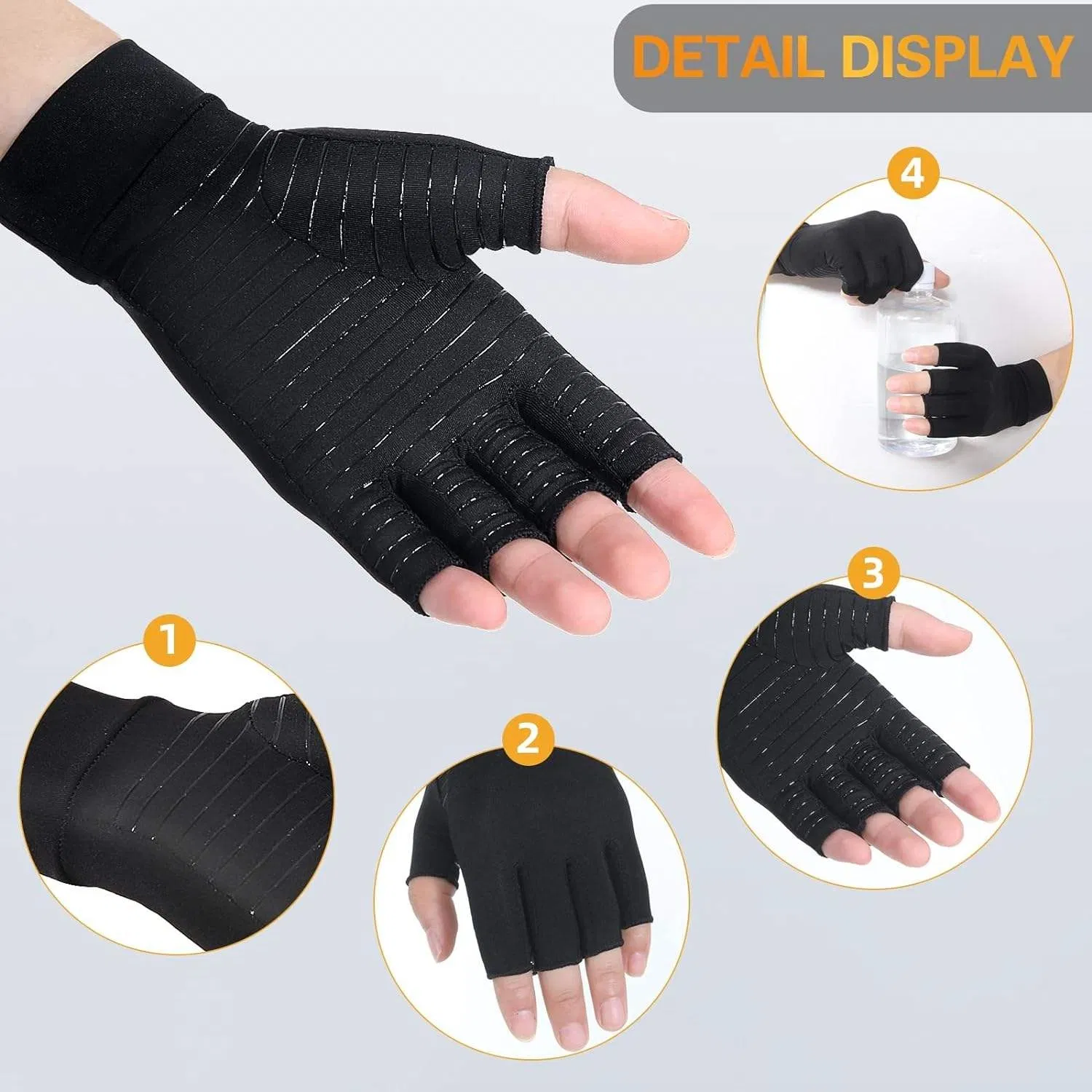Guantes de compresión para la estabilidad de la articulación de la mano, alivio de la fatiga y el dolor, protección de las manos para el trabajo a largo plazo en caso de artritis