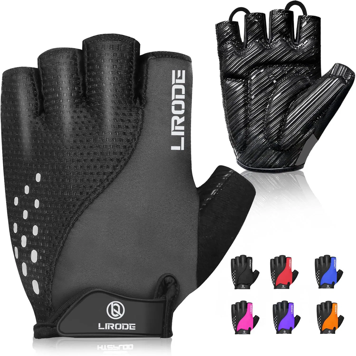 Guantes de ejercicio y entrenamiento de medio dedo para hombres y mujeres de malla de alta elasticidad con acolchado de gel personalizados 5mm para montar en bicicleta