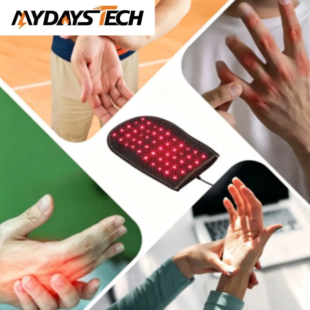 Guante de mano de terapia de infrarrojos LED para alivio del dolor en la muñeca Mydays Tech para rehabilitación en salón