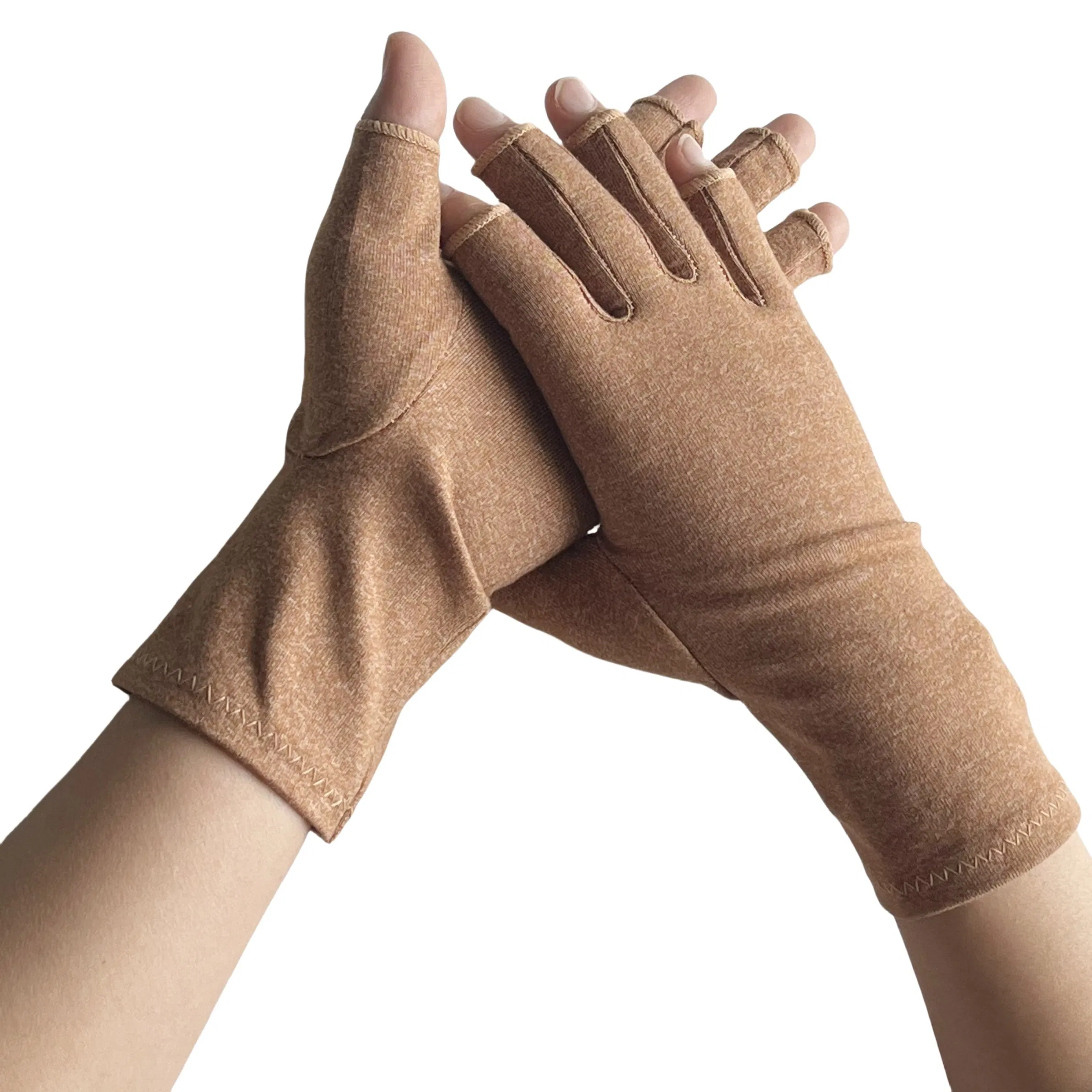Guantes de compresión para el tratamiento de la artritis, guantes de soporte para las manos de medio dedo para el alivio del dolor en las articulaciones