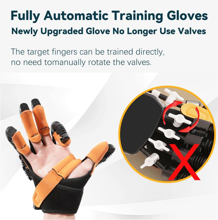 Guantes robóticos de mano para rehabilitación de accidentes cerebrovasculares a precio de fábrica, guantes de mano con ejercicio para dedos, guantes de rehabilitación de mano naranja