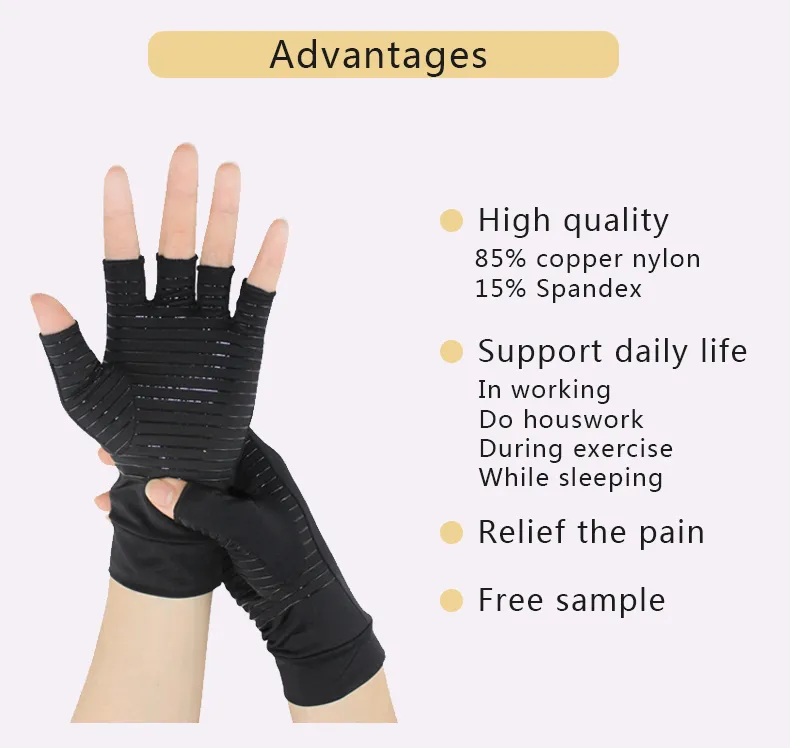 Guantes de compresión para ciclismo para alivio de artritis y soporte articular
