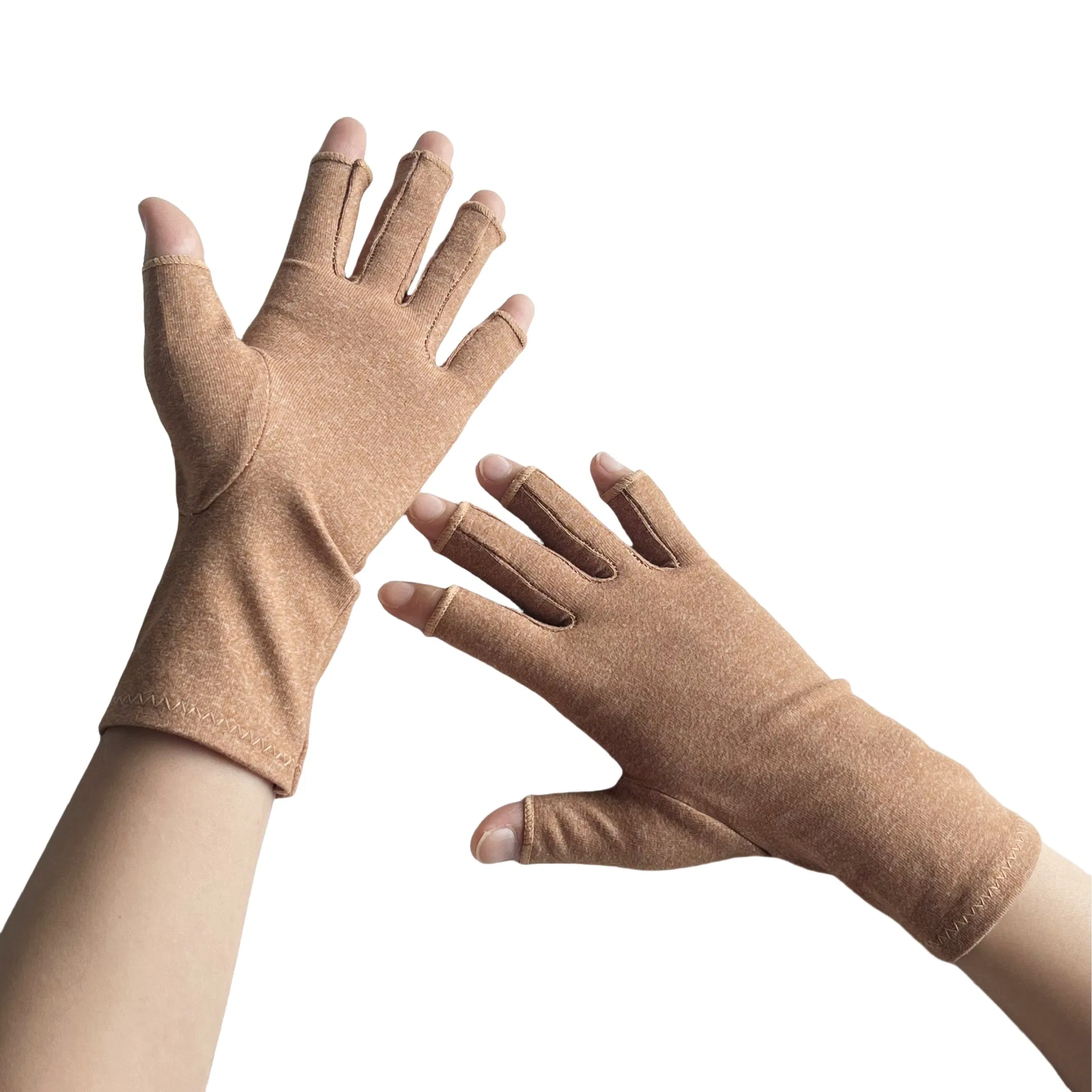 Guantes de compresión para el tratamiento de la artritis, guantes de soporte para las manos de medio dedo para el alivio del dolor en las articulaciones