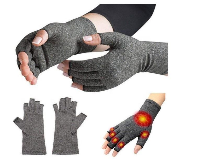 Guantes de compresión de medio dedo para alivio y soporte de la artritis
