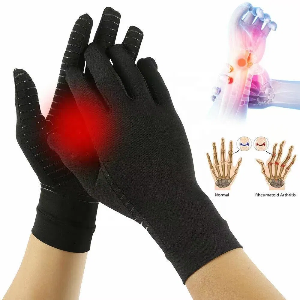 Alivie el dolor articular de manera efectiva con guantes de compresión de fibra de cobre graduados para la rigidez de las manos y el cuidado de la rehabilitación